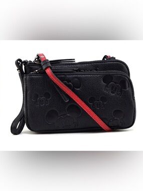Desigual X Disney | Mickey Mouse Black and Red Multi Compartment Crossbody Bag